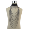 N-6843 Bohemian Fashion Gold Gun Black Jewelry Set Necklace And Choker Rhinestone Long Necklaces For Women Girls