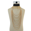 N-6843 Bohemian Fashion Gold Gun Black Jewelry Set Necklace And Choker Rhinestone Long Necklaces For Women Girls
