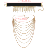 N-6843 Bohemian Fashion Gold Gun Black Jewelry Set Necklace And Choker Rhinestone Long Necklaces For Women Girls