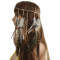 F-0411 Fashion Handmade Ethnic Gypsy Rope Brown Feather Hairbands Women Boho  Hairband Hair Accessory