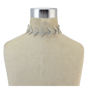 N-6847 Fashion Gold Silver Plated Choker Inlay Crystal Rhinestone Necklaces for Women Jewelry