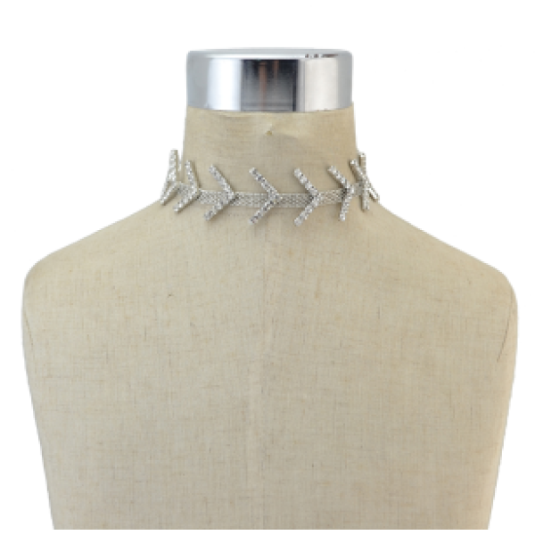 N-6847 Fashion Gold Silver Plated Choker Inlay Crystal Rhinestone Necklaces for Women Jewelry