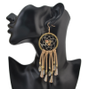 E-4123 5 Colors Bohemian Big Hooks Drop Earring With Tassel Punk Style