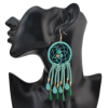 E-4123 5 Colors Bohemian Big Hooks Drop Earring With Tassel Punk Style