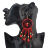 E-4123 5 Colors Bohemian Big Hooks Drop Earring With Tassel Punk Style
