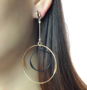 E-4133 New Fashion Gold Silver Color Circle Round Drop Earrings Statement Earring Party Jewelry