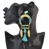 E-4143 4 Colors Vintage Antique Gold Plated  Fashion Long Tassel Feather  Drop Dangle Hook  Charm Earrings For Women Jewelry