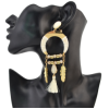 E-4143 4 Colors Vintage Antique Gold Plated  Fashion Long Tassel Feather  Drop Dangle Hook  Charm Earrings For Women Jewelry
