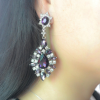 E-4145 4 Colors Fashion Trendy Women Italina Style Silver Plated Full Rhinestone crystal  Drop Dangle Earrings