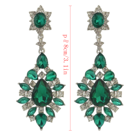 E-4145 4 Colors Fashion Trendy Women Italina Style Silver Plated Full Rhinestone crystal  Drop Dangle Earrings