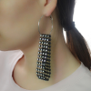 E-4152 4 Styles 2 Colors Black White Hook Circle Rhinestone Plastic Drop Earrings for Women Jewelry