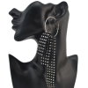 E-4152 4 Styles 2 Colors Black White Hook Circle Rhinestone Plastic Drop Earrings for Women Jewelry