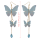 E-4164 New Arrived Blue Plastic Chain Gold Hook Butterfly Pendant Charm Ear For Women Earring Jewelry