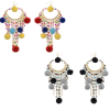 E-4167 Bohemian Round Tassel Beads Pendant Hook Earring for Women Jewelry