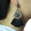 E-4173 3 Colors Bohemian Vintage Silver Tassel Earring Chain Dangle Long Earrings for Women Jewelry
