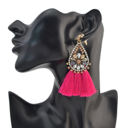 E-4173 3 Colors Bohemian Vintage Silver Tassel Earring Chain Dangle Long Earrings for Women Jewelry