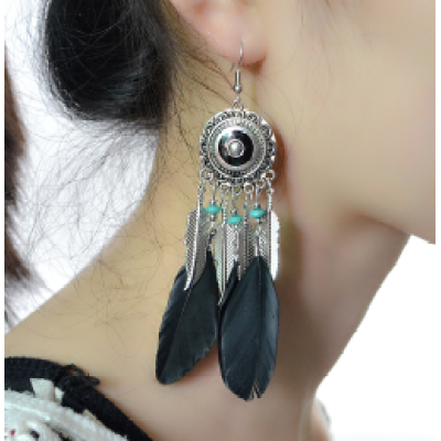 E-4176 5 Color Fashion Boho Long Feather Drop Earrings Gold Plated Tassel Party Dangle Earring Birthday Gift