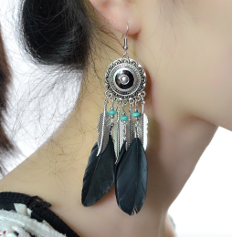 E-4176 5 Color Fashion Boho Long Feather Drop Earrings Gold Plated Tassel Party Dangle Earring Birthday Gift