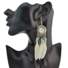 E-4176 5 Color Fashion Boho Long Feather Drop Earrings Gold Plated Tassel Party Dangle Earring Birthday Gift