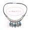 N-6888 New Fashion Green Stone Silver Plated Choker Necklace Leaves Shape Tassel Fashion Jewelry