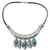 N-6888 New Fashion Green Stone Silver Plated Choker Necklace Leaves Shape Tassel Fashion Jewelry