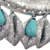 N-6888 New Fashion Green Stone Silver Plated Choker Necklace Leaves Shape Tassel Fashion Jewelry
