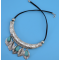 N-6888 New Fashion Green Stone Silver Plated Choker Necklace Leaves Shape Tassel Fashion Jewelry