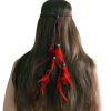 F-0445 Bohemian Handmade Feather Headbands Festival Hippie Headdress Red Hair Accessories Fashion Jewelry