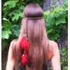 F-0445 Bohemian Handmade Feather Headbands Festival Hippie Headdress Red Hair Accessories Fashion Jewelry