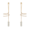 E-4189 Fashion Pearl Charm Long Drop Earring With Tassel For Women