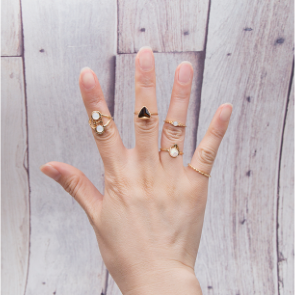 R-1465 5pcs/set Fashion Vintage Gold plated Knuckle Nail Midi Ring for Women Jewelry
