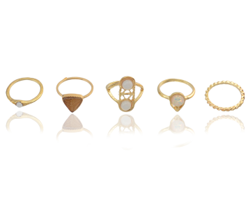 R-1465 5pcs/set Fashion Vintage Gold plated Knuckle Nail Midi Ring for Women Jewelry