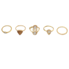 R-1465 5pcs/set Fashion Vintage Gold plated Knuckle Nail Midi Ring for Women Jewelry