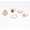 R-1465 5pcs/set Fashion Vintage Gold plated Knuckle Nail Midi Ring for Women Jewelry