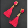 E-4200 3 Colors Fashion Bead Charm Drop Stud Tassel Earring for Women Jewelry