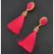 E-4200 3 Colors Fashion Bead Charm Drop Stud Tassel Earring for Women Jewelry