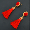 E-4200 3 Colors Fashion Bead Charm Drop Stud Tassel Earring for Women Jewelry