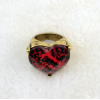 R-0611 Red Rhinestone Retro Rings for Vintage Women Bohemian Party Jewelry
