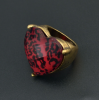 R-0611 Red Rhinestone Retro Rings for Vintage Women Bohemian Party Jewelry