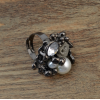 R-0511 Pearl Rhinestone Gunblack Retro Rings for Vintage Women Bohemian Party Jewelry