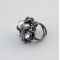 R-0511 Pearl Rhinestone Gunblack Retro Rings for Vintage Women Bohemian Party Jewelry
