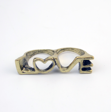 R-0678 Bronze Retro Love Shape Rings for Vintage Women Bohemian Party Jewelry