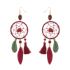 E-4093 Fashion Boho Long Feather Drop Earrings Gold Plated Thread Tassel Party Earring Birthday Gift
