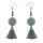 E-4214 2 Colors Bohomia Style Shiny Alloy Turquoise Beads Chain Tassel Pendant Charm Women Jewelry