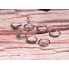 R-1470 7 Pcs/set Fashion Vintage Silver Goold Plated Shell Shape Knuckle Nail Turquoise Midi Ring Set Jewelry for Women