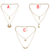 N-5531 Boho Vintage Gold Chains Necklace Wings Anchor Hand Shape Pendants & Necklaces