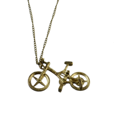 N-2316 Fashion Bike Shape Bronze Drop Dangle Chain Necklace for Women Gift