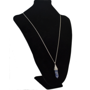 N-5282 New Fashion Alloy Chain Blue Stone Natural Stone Pendant Necklace Earrings Jewelry Set