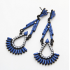 E-3530 New Fashion Triangle Ear jewelry Bead Tassel Pendant Earrings For Women