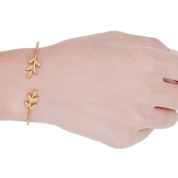 B-0596 New Gold Plated Chain Leaf Bracelet Summer